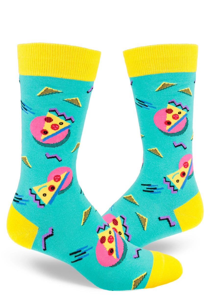 Rad 80s Pizza Party Vibes: Men's Crew Tee - Totally Tubular!